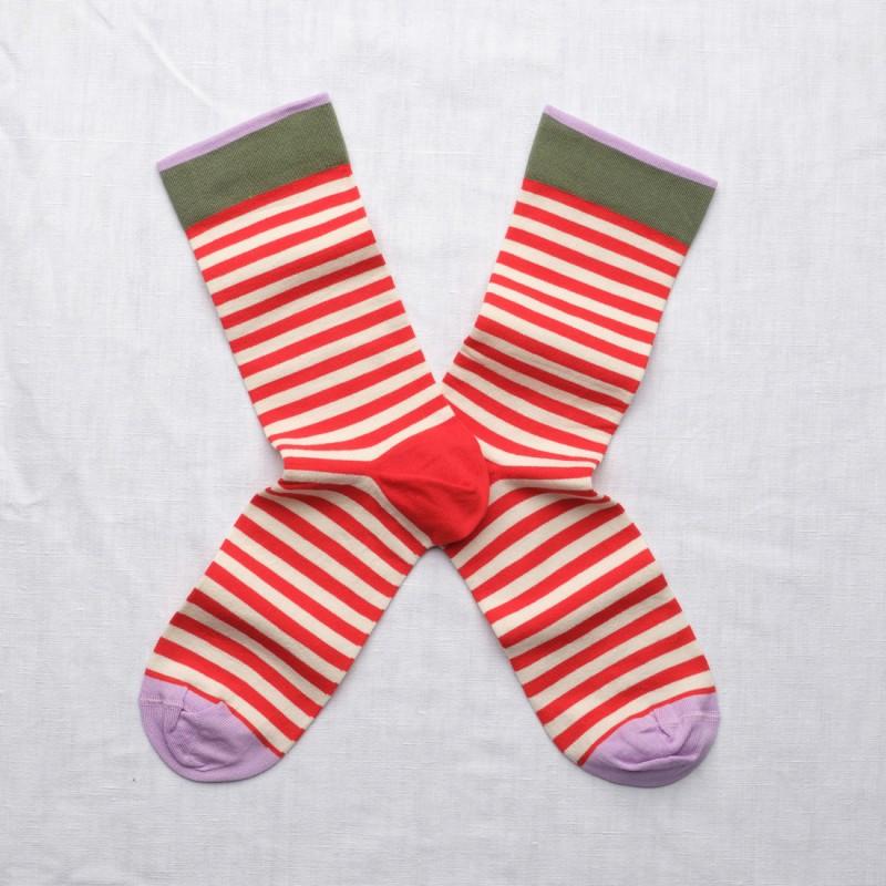 Bonne Maison Chaussettes Rayures Rouges