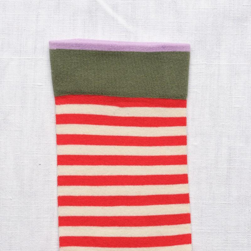 bonne maison Chaussettes Rayures rouges