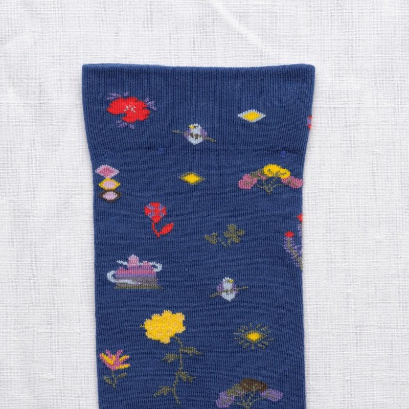 Bonne Maison Chaussettes Semis Bleu