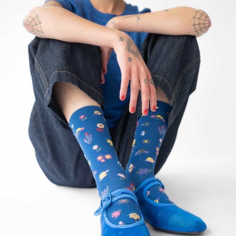 Bonne Maison Chaussettes Semis Bleu