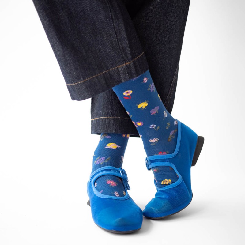 Bonne Maison Chaussettes Semis Bleu