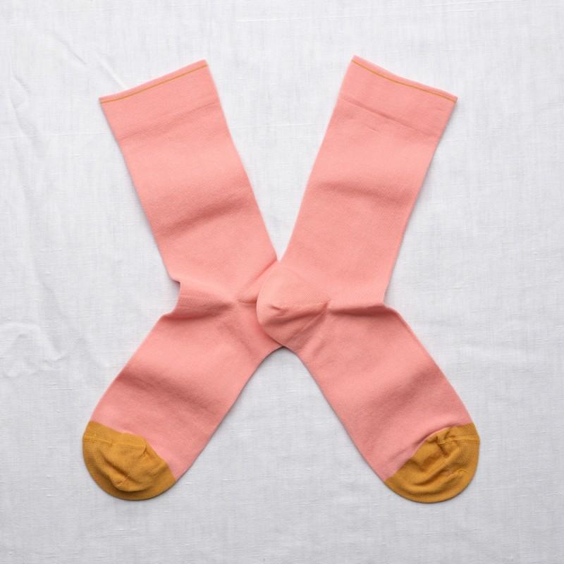 Bonne Maison Chaussettes Unies Rose Pêche