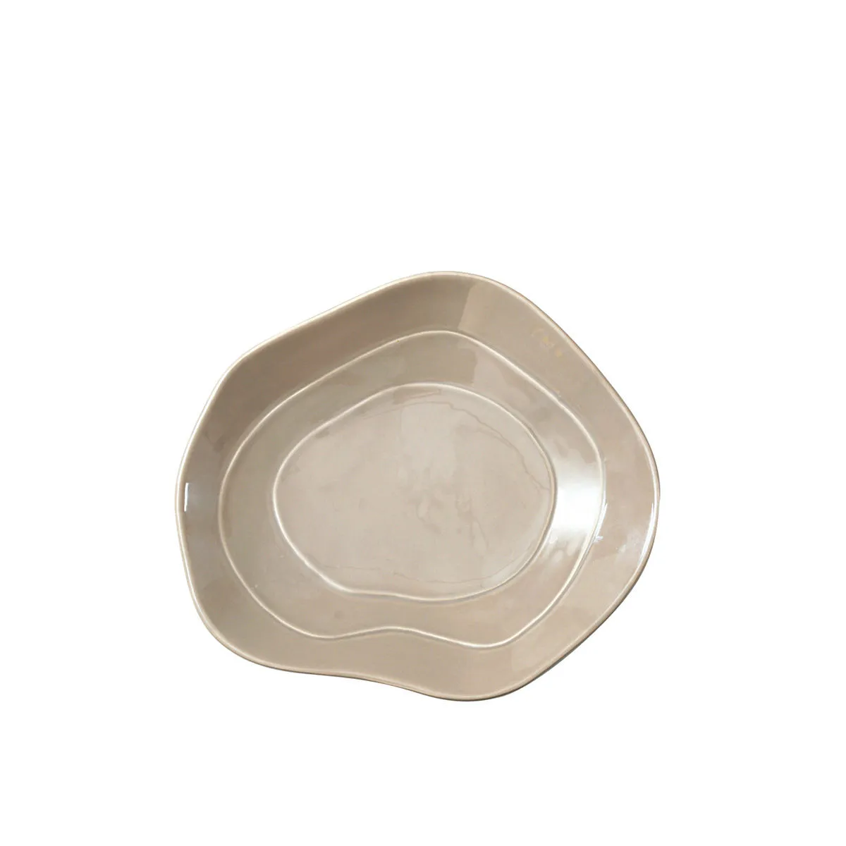 bruno evrard Assiette à dessert 23x21cm en céramique TEMPO beige – Bruno Evrard