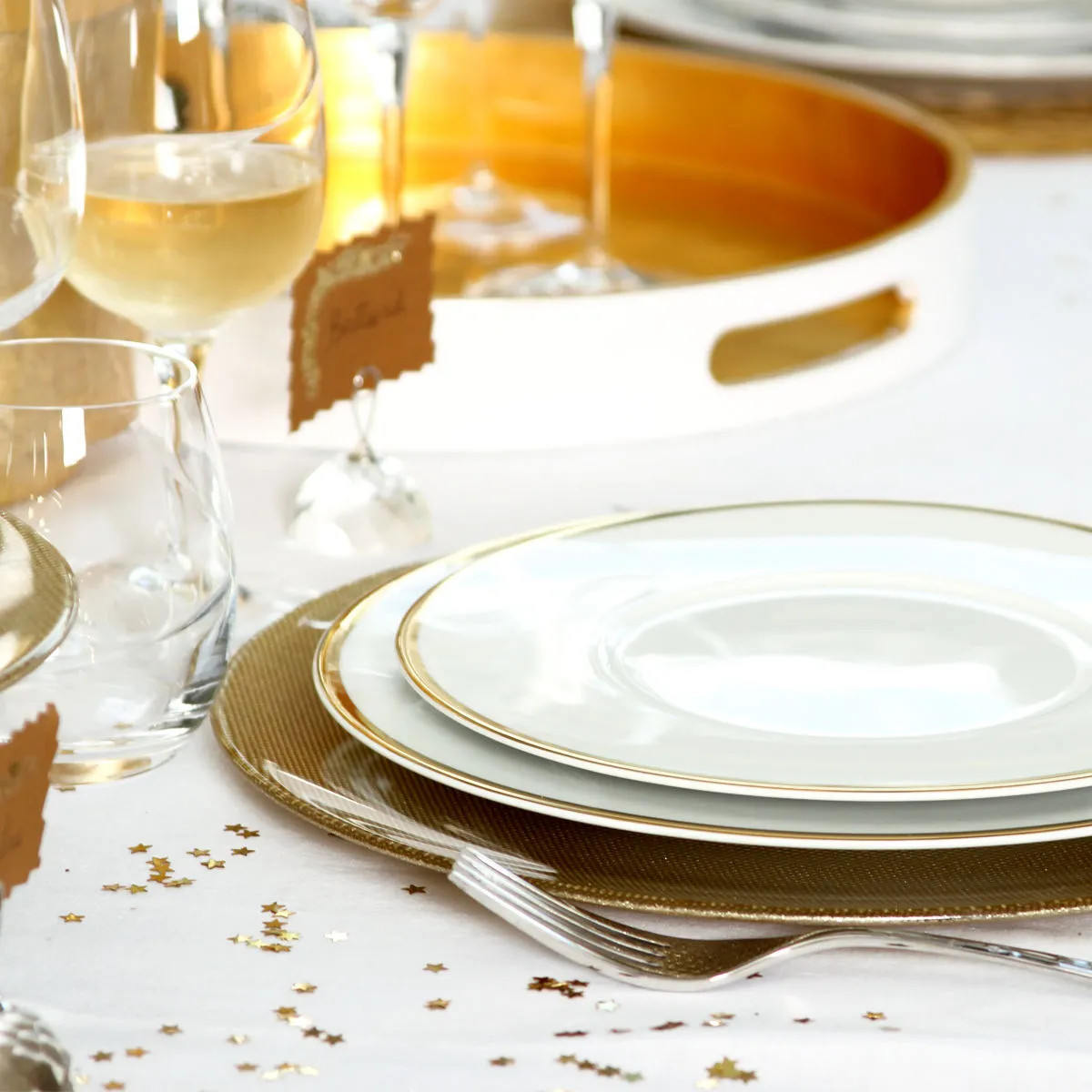 Bruno Evrard Assiette à Dessert En Porcelaine - Assiettes Filet Or