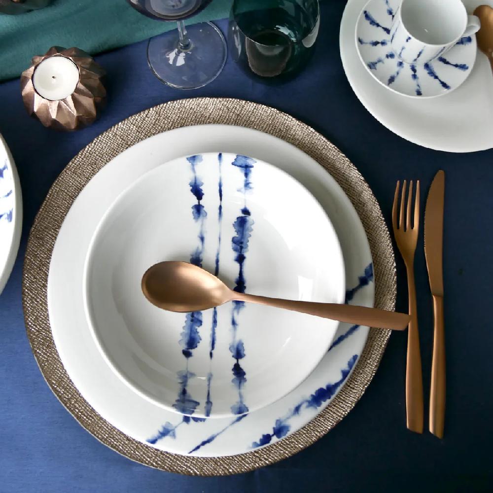 Bruno Evrard Assiette Creuse En Porcelaine 21cm Décor Bleu - AZURA