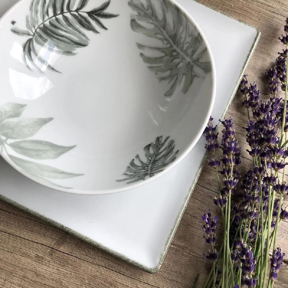 Bruno Evrard Assiette Creuse En Porcelaine Décor Exotique - BELEM