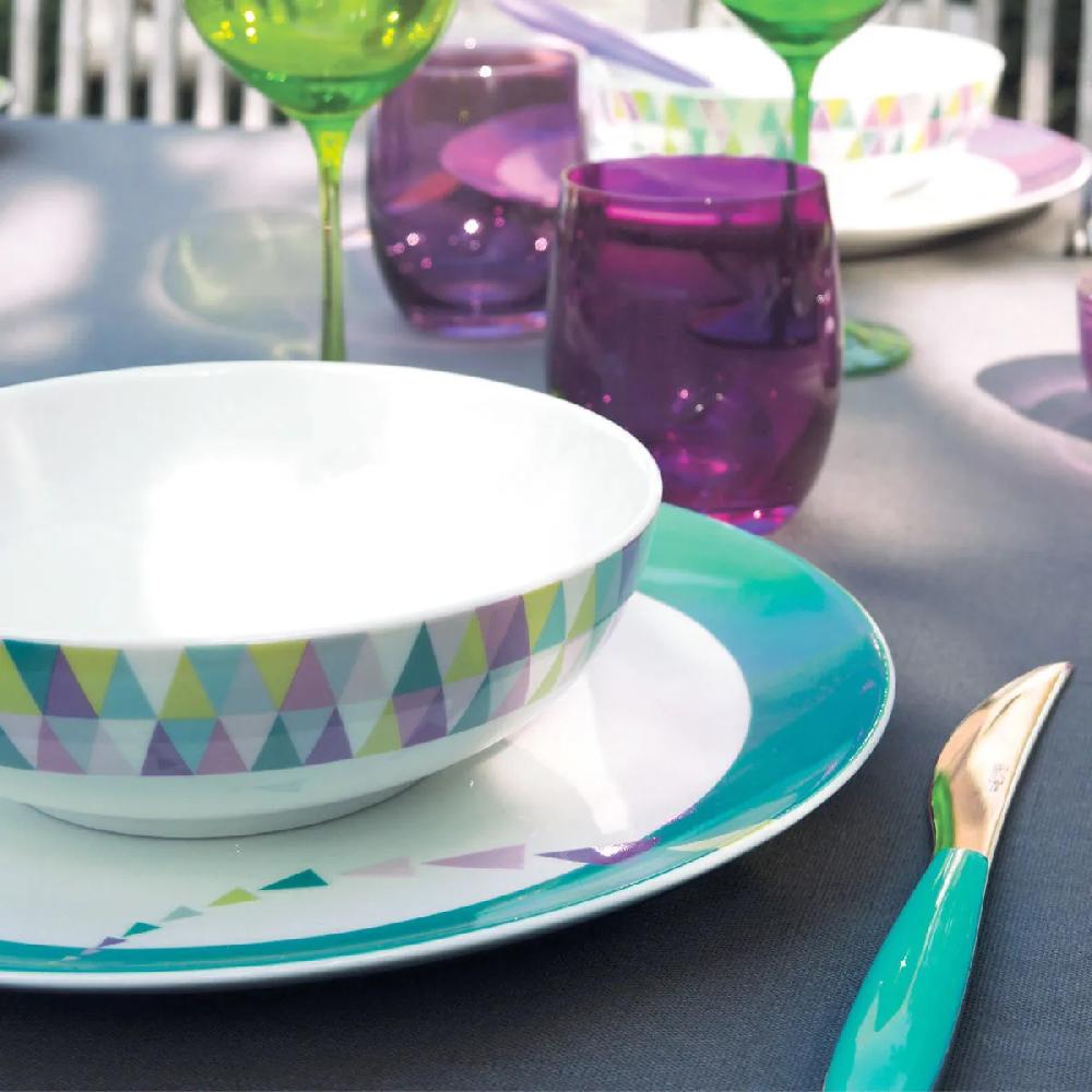 Bruno Evrard Assiette Creuse Motif Triangle - 18cm - Vaisselle Design Et Graphique