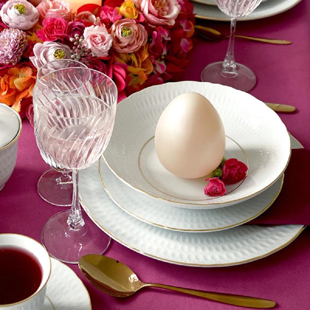 Bruno Evrard Assiette Creuse Porcelaine Blanc Et Or - Assiette Chic