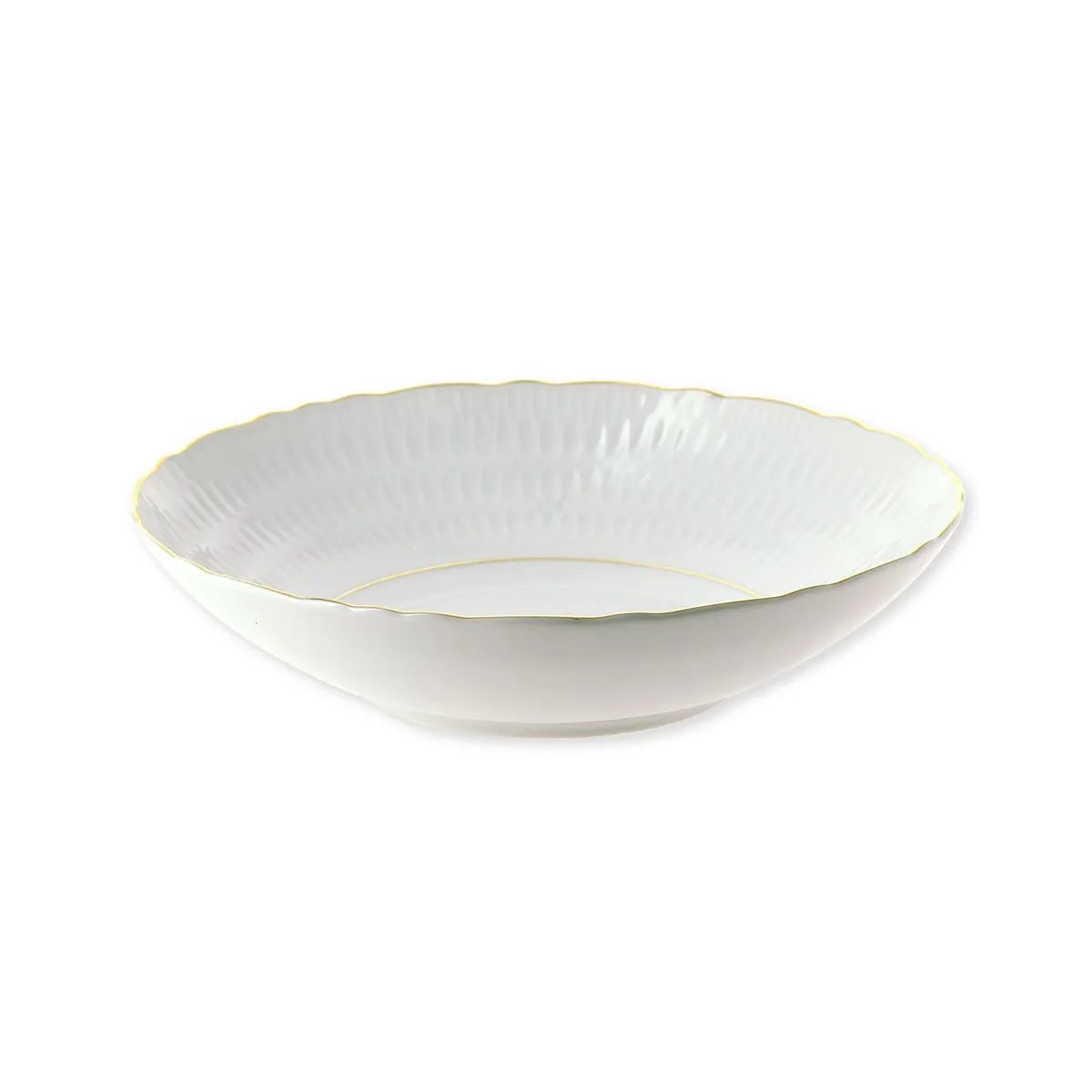 bruno evrard Assiette creuse porcelaine blanc et or - Assiette Chic