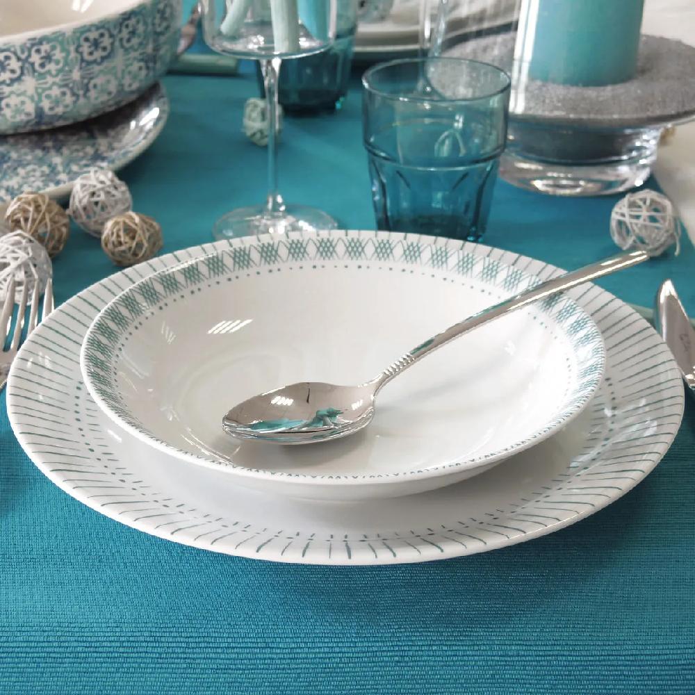 Bruno Evrard Assiette Creuse Porcelaine Bleu Canard 19cm - SOLNA