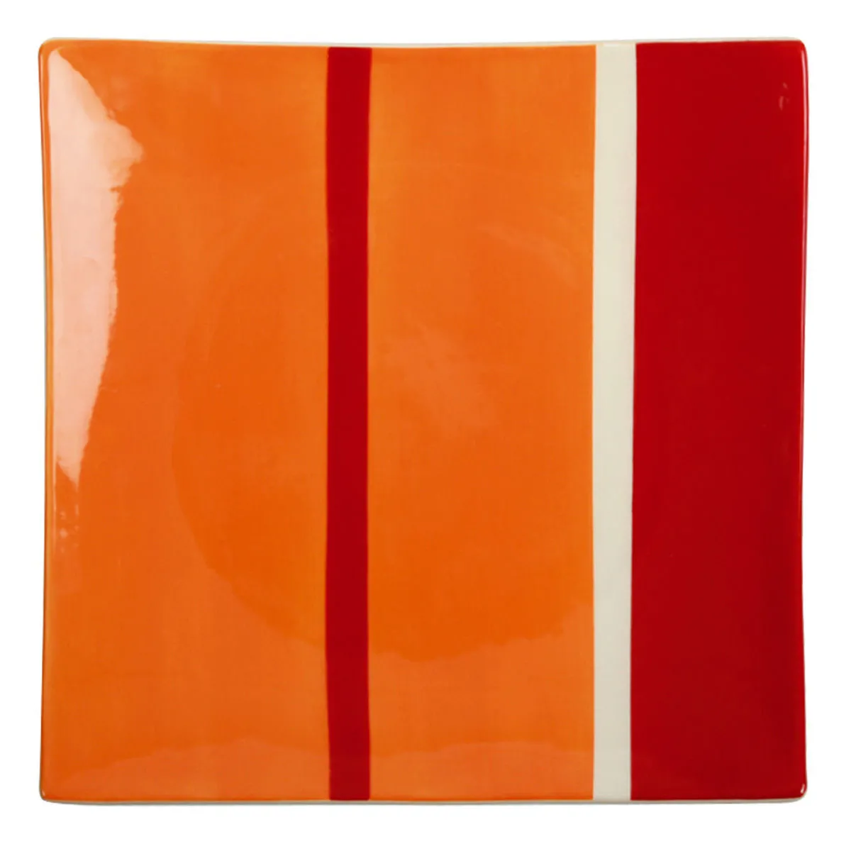 bruno evrard Assiette de bienvenue carré SALSA 30cm faïence colorée