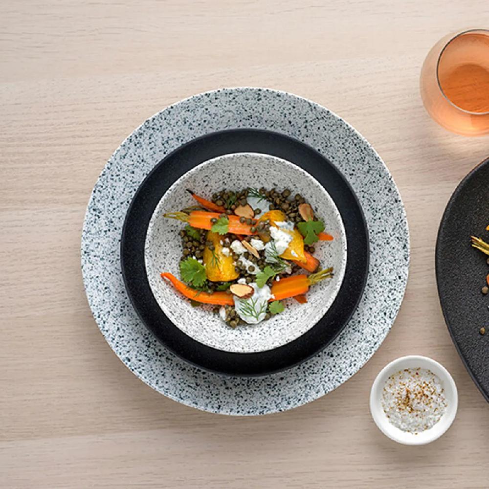 Bruno Evrard Assiette Dessert En Porcelaine Noire - CAVIAR 20cm