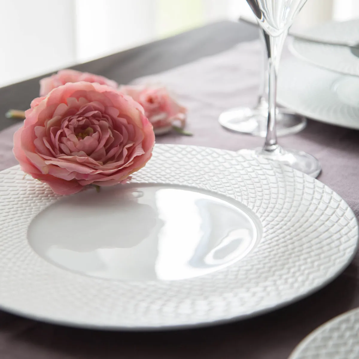 Bruno Evrard Assiette En Porcelaine Blanche à Motifs Design - 29cm