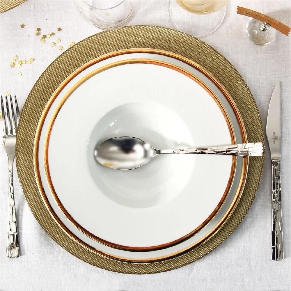 Bruno Evrard Assiette En Porcelaine Filet Doré - Vaisselle Or