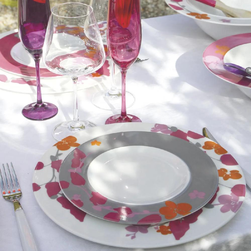 Bruno Evrard Assiette Gourmet à Fleurs En Porcelanie - Vaisselle Chic Et Tendance