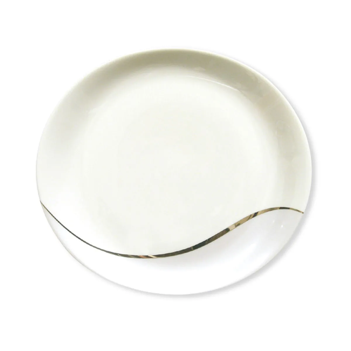 bruno evrard Assiette Ovale et Contemporaine en Porcelaine - 21cm