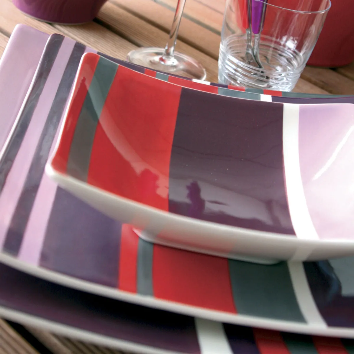 Bruno Evrard Assiette Plate Carrée DIEGO 26cm En Faïence Colorée