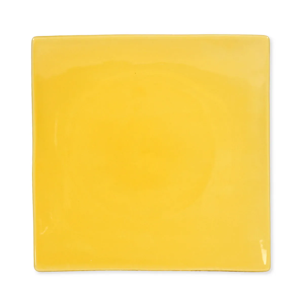 bruno evrard Assiette plate carrée MATINE jaune 26cm en faïence