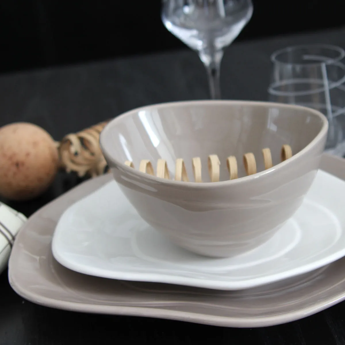 Bruno Evrard Assiette Plate En Céramique 30x27cm TEMPO Beige – Bruno Evrard
