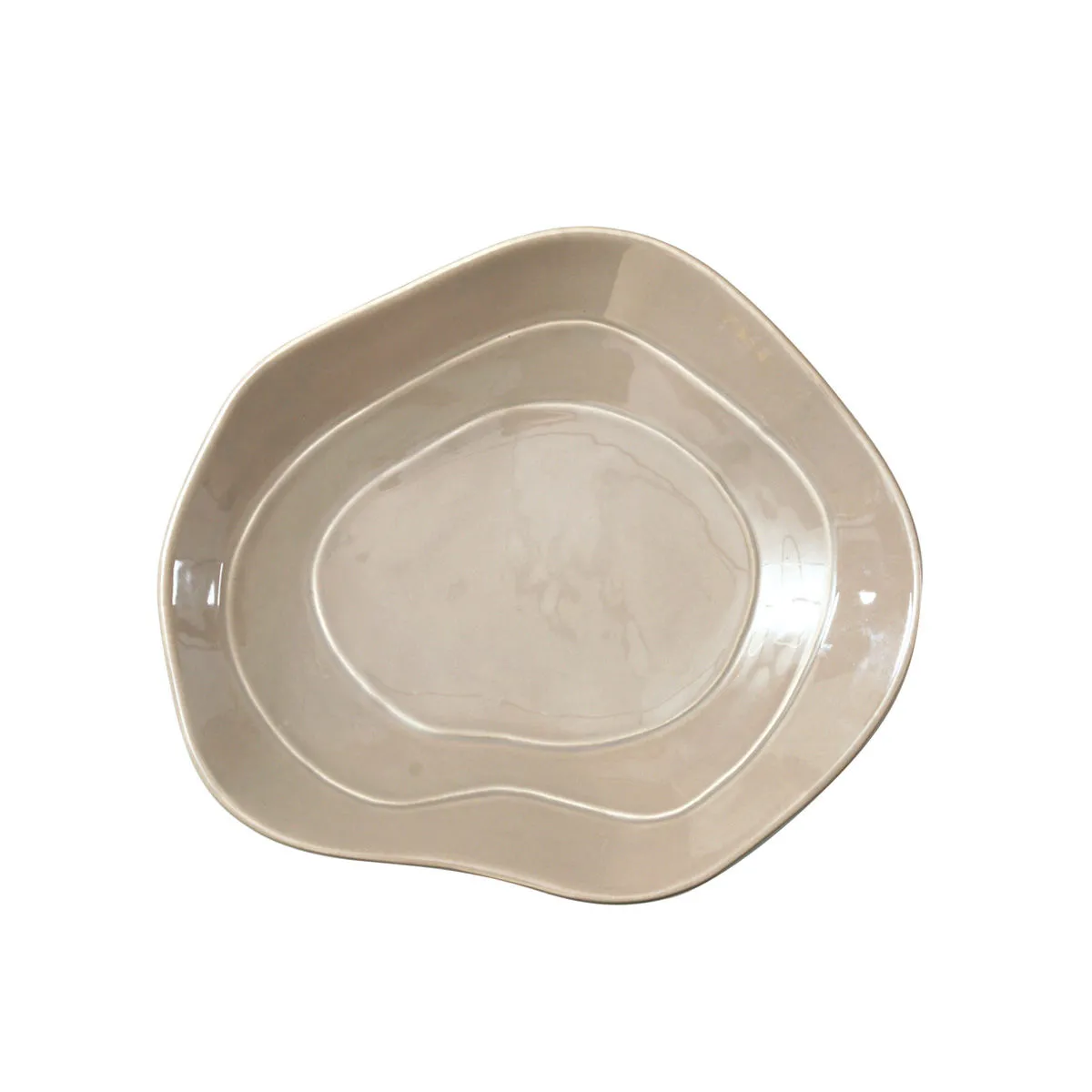 bruno evrard Assiette plate en céramique 30x27cm TEMPO beige – Bruno Evrard