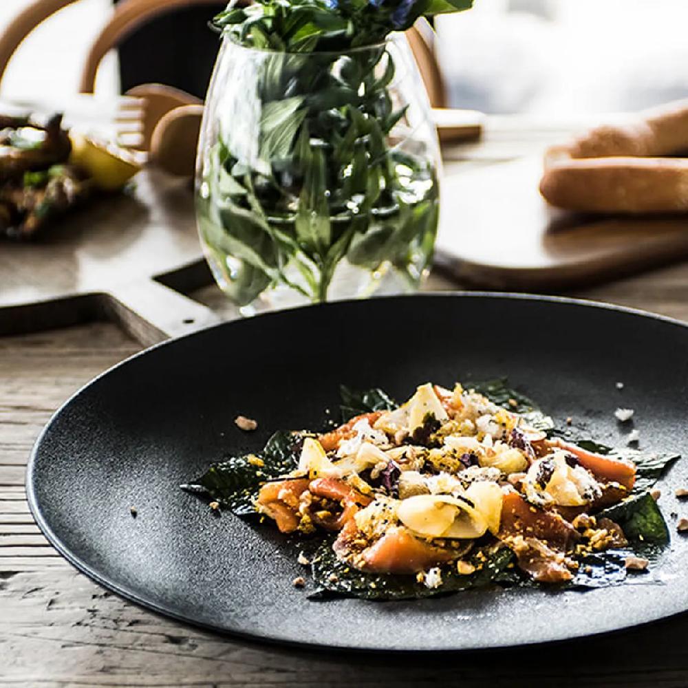 Bruno Evrard Assiette Plate En Porcelaine Noire - CAVIAR 27 5cm