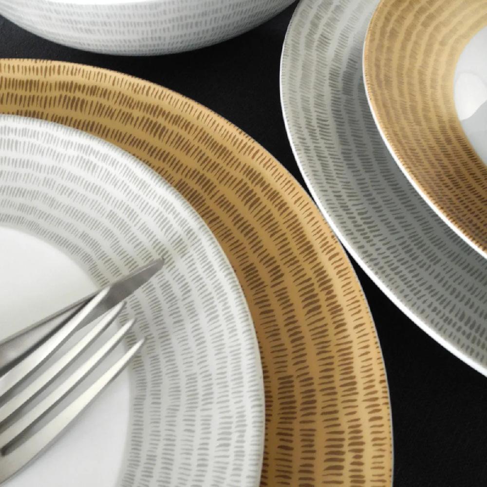 Bruno Evrard Bol à Salade En Porcelaine (blanc Et Gris) - Vaisselle Design Et Chic