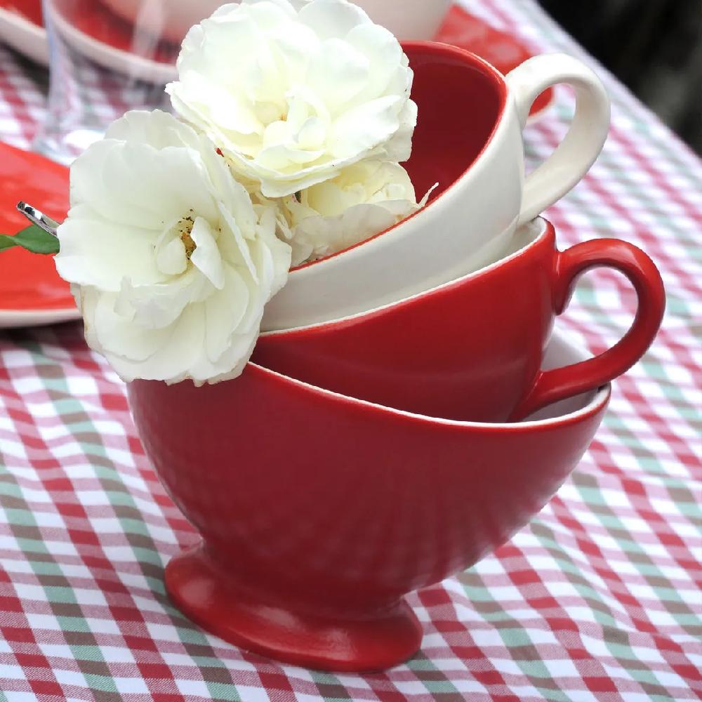 Bruno Evrard Bol Avec Anse - Faïence Colorée (Rouge) - Vaisselle Tendance Et Chic
