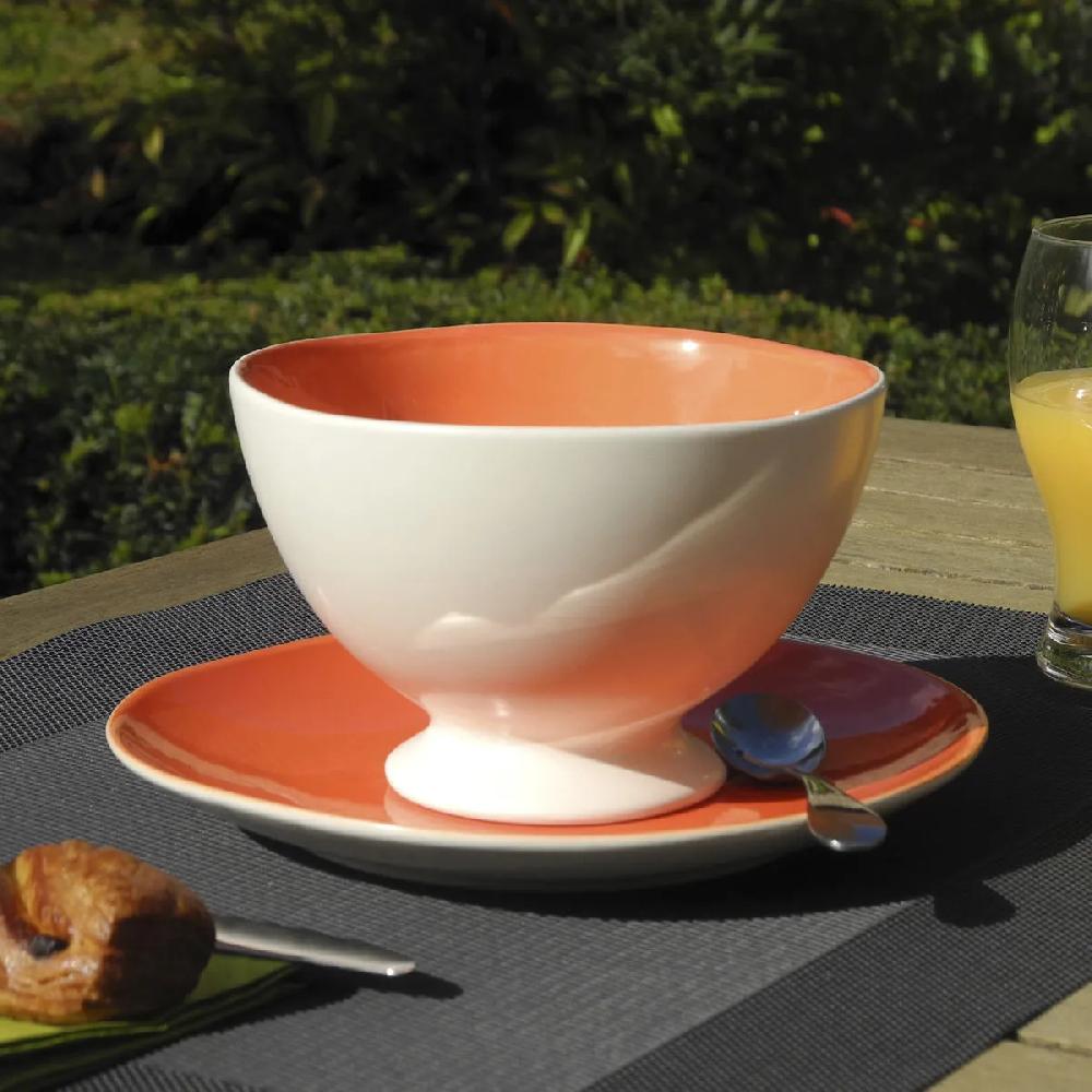Bruno Evrard Bol En Faïence Design Orange (intérieur) - 65cl - Grande Contenance