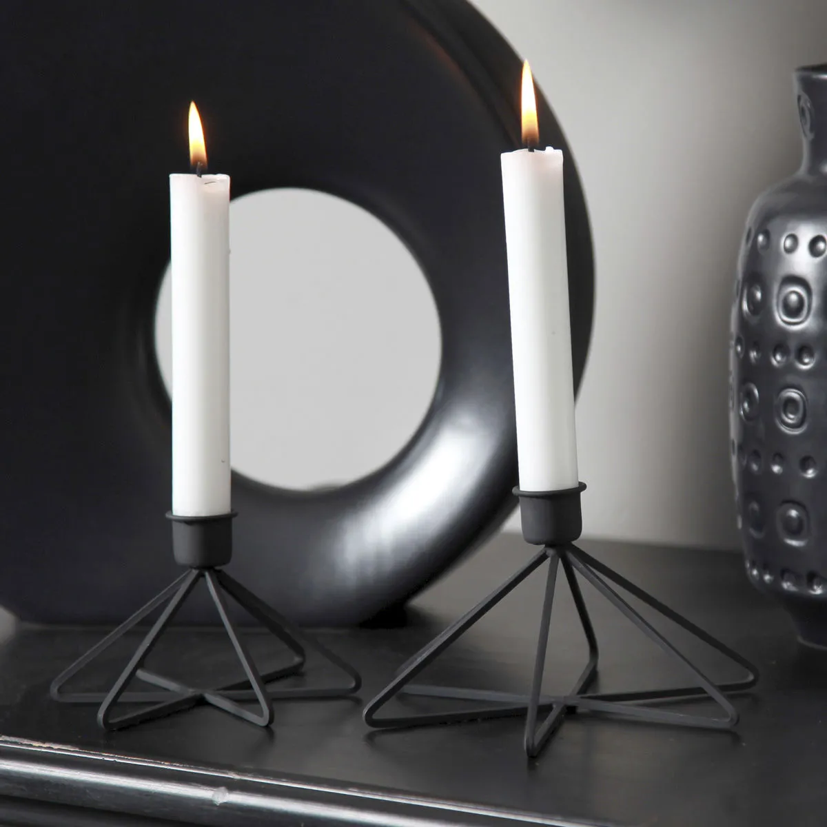 Bruno Evrard Bougeoir Design Noir En Forme D'étoile