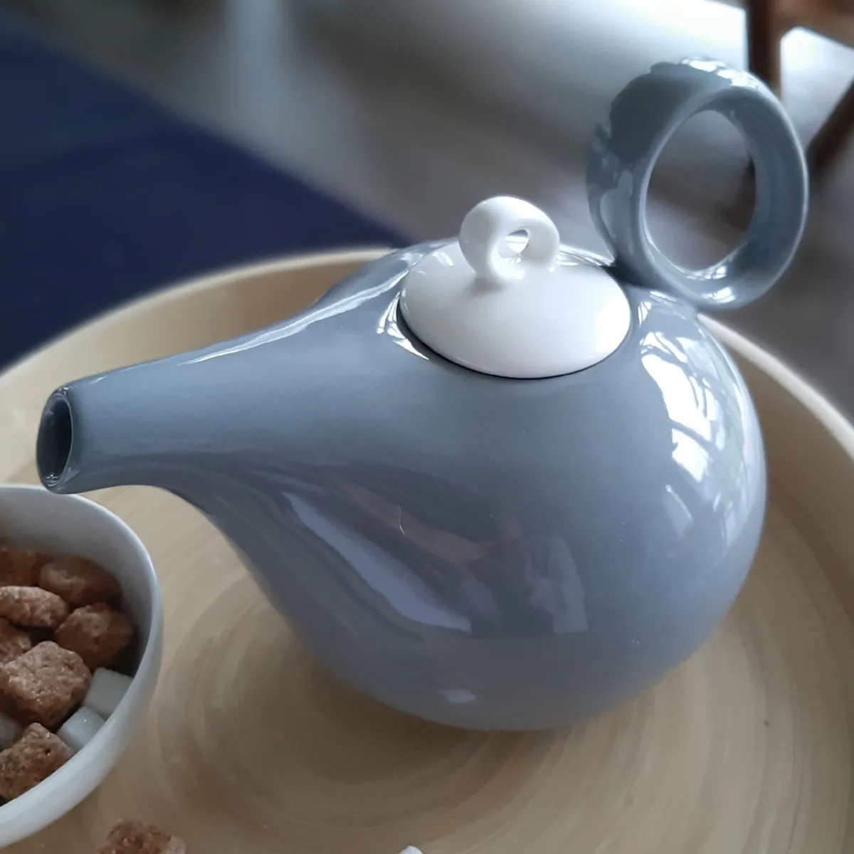 Bruno Evrard Théière Gris En Porcelaine 1L