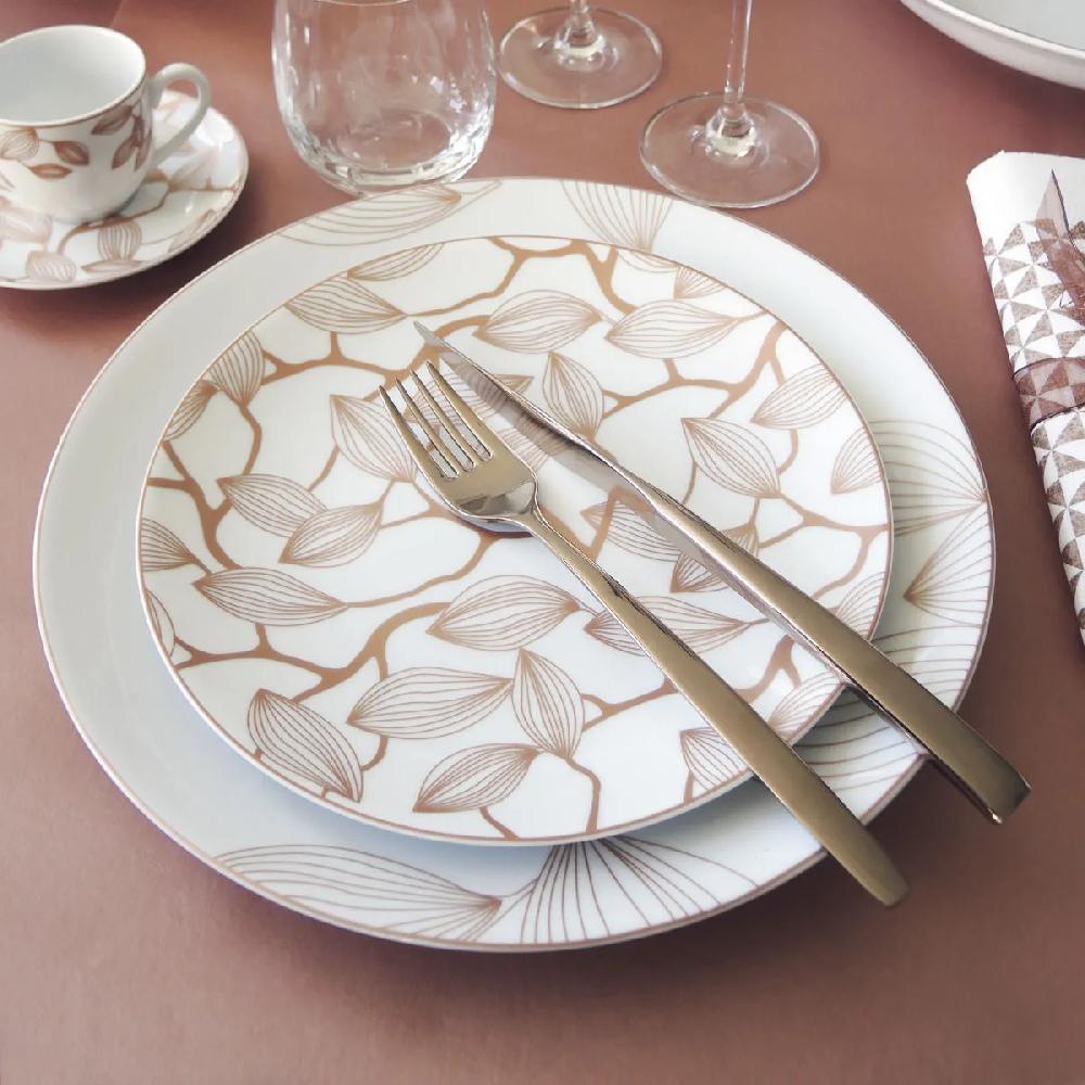 Bruno Evrard Coffret 4 Assiettes à Dessert En Porcelaine Et à Fleurs