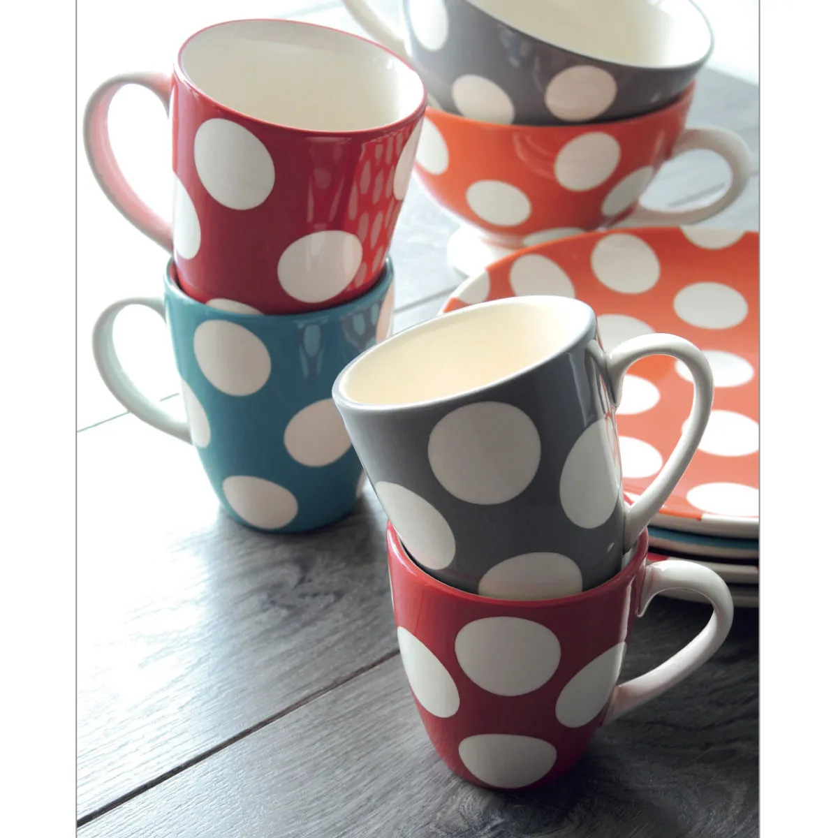 Bruno Evrard Coffret Cadeau De Mugs à Pois En Faïence - Vaisselle Tendance Et Chic