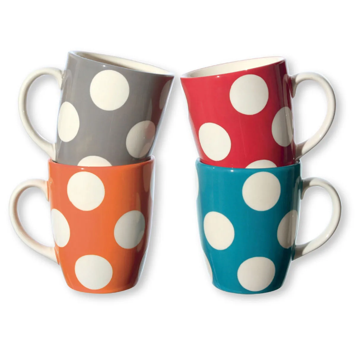 bruno evrard Coffret Cadeau de Mugs à Pois en Faïence - Vaisselle Tendance et Chic