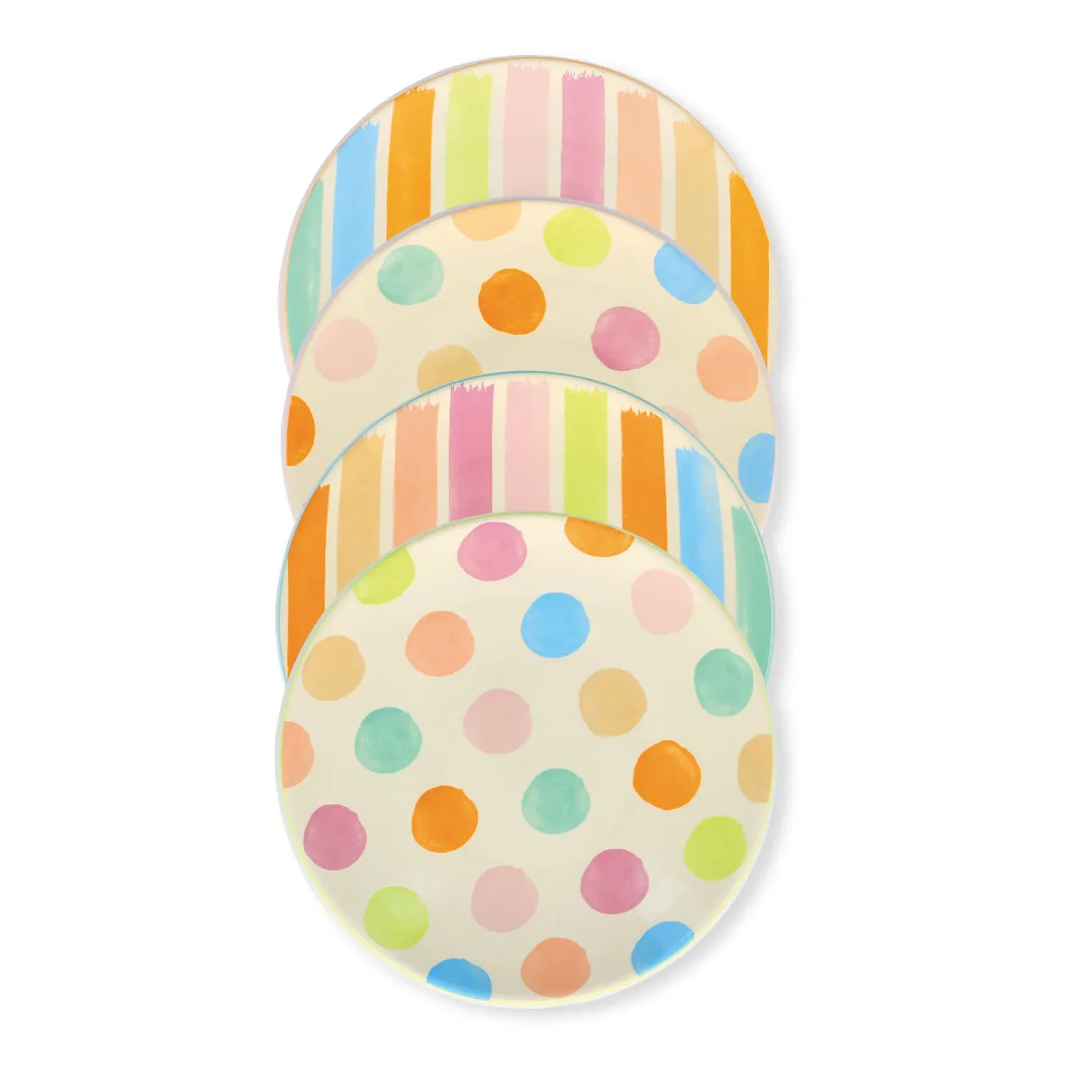 bruno evrard Coffret de 4 Assiettes Design à Rayures Colorés - 21cm bruno evrard Coffret de 4 Assiettes Design à Rayures Colorés - 21cm