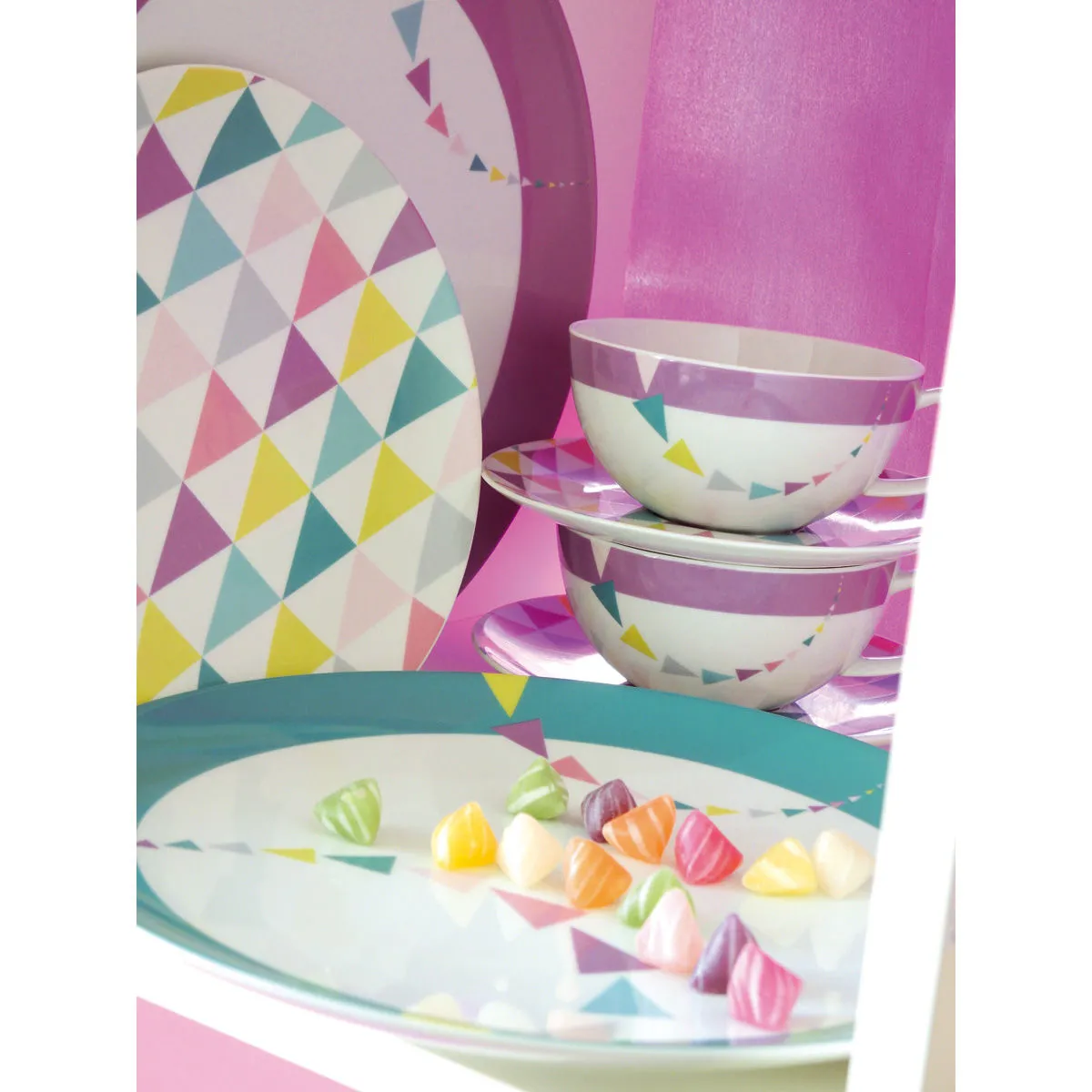 Bruno Evrard Coffret De 6 Tasses à Thé Et Soucoupes Colorées - Vaisselle Tendance