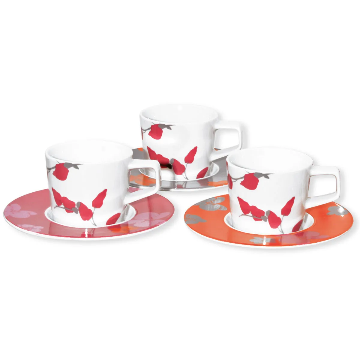 bruno evrard Coffret de 6 tasses et soucoupes à Thé en Porcelaine - Vaisselle Chic