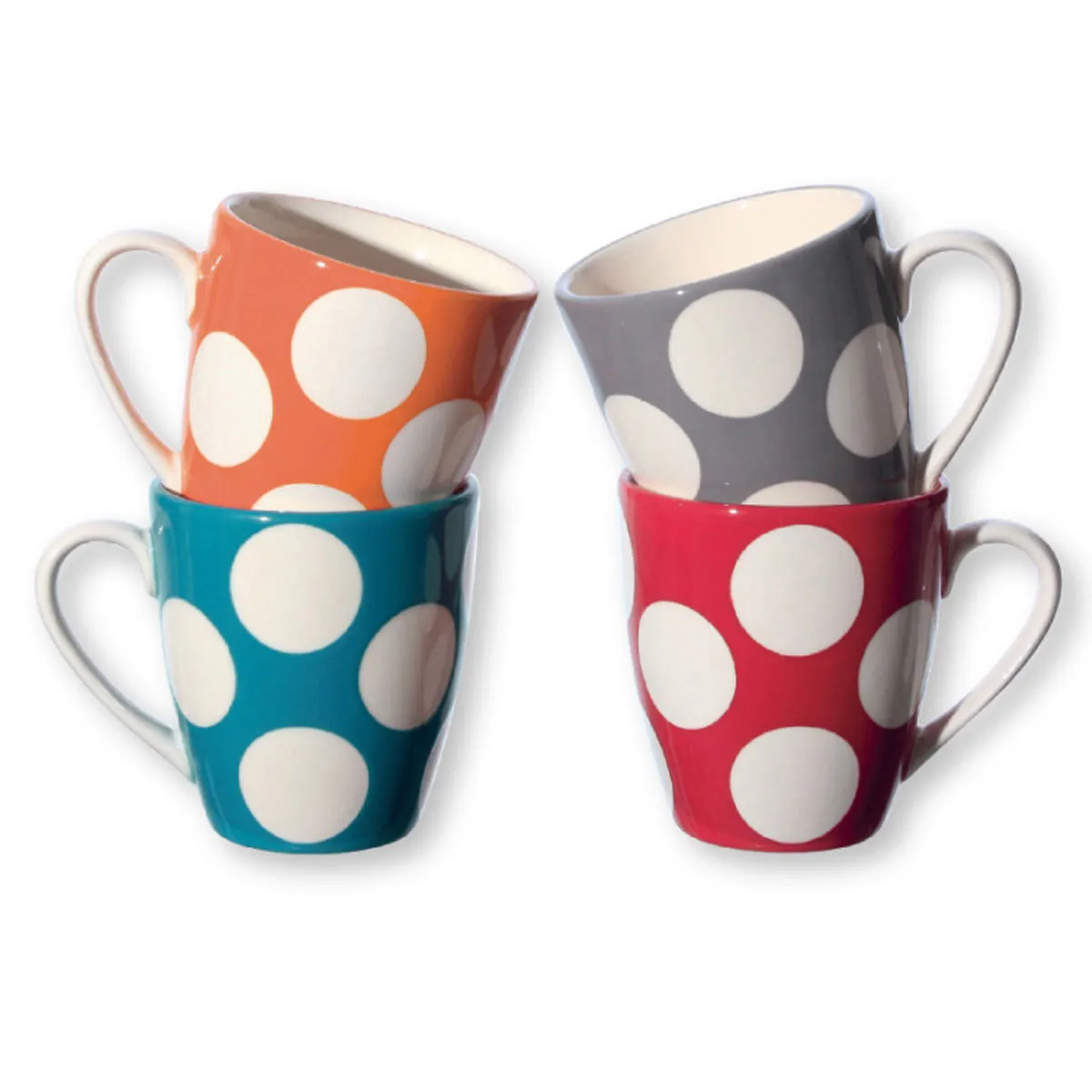 bruno evrard Coffret Mugs à Pois - Faïence Colorée - Vaisselle Tendance et Chic