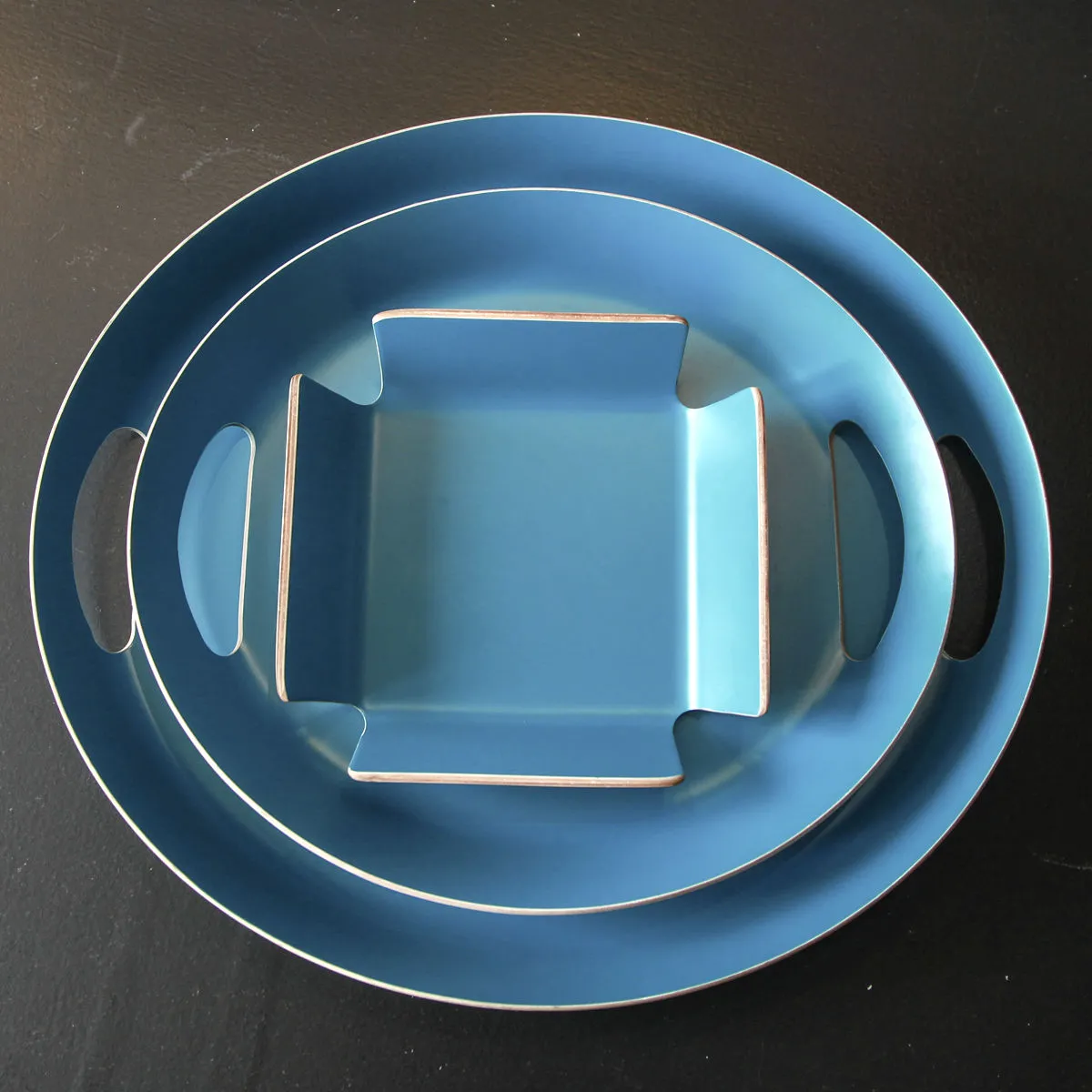 Bruno Evrard Corbeille à Pain Design En Bois (bleu Canard) - Vaisselle Tendance