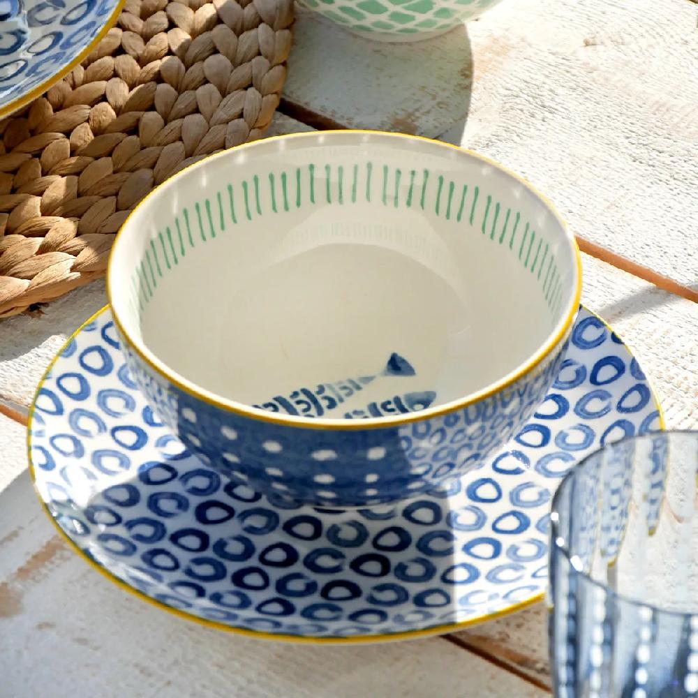 Bruno Evrard Coupelle En Porcelaine 15cm Décor Poissons - LAGUNA