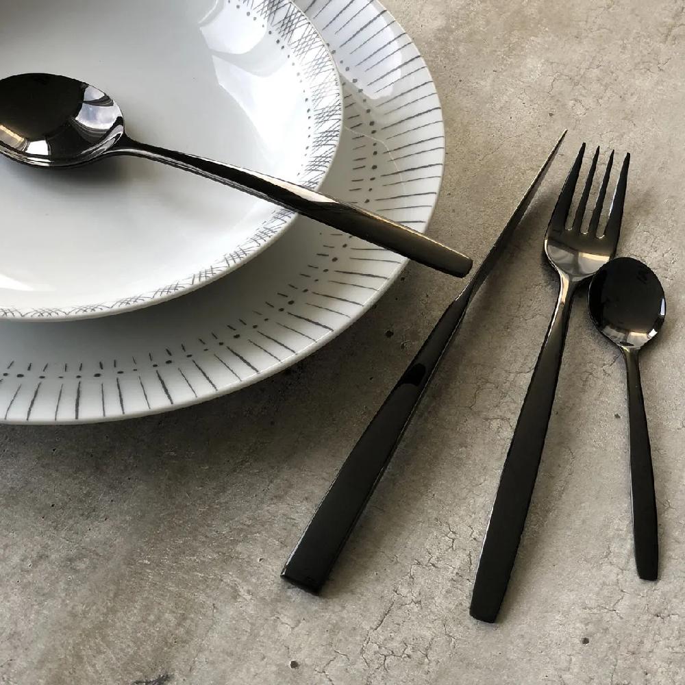 Bruno Evrard Couverts Inox Noir - Coffret 24 Pièces - Vaisselle Chic