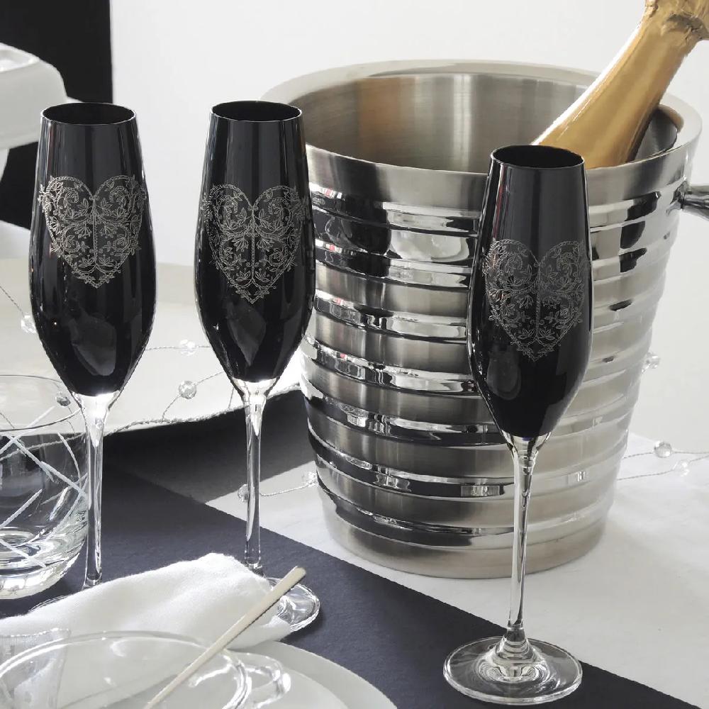 Bruno Evrard Flûte à Champagne Design - Motif Coeur - Sandra - 21CL
