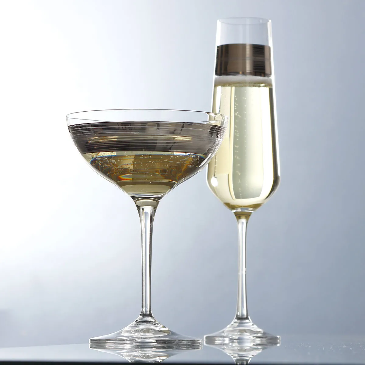 Bruno Evrard Flûte à Champagne Platine En Verre - Verrerie Design