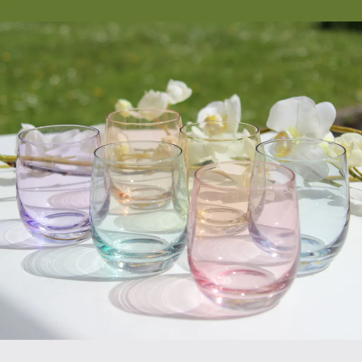 Bruno Evrard GLOSSY Gobelets Bas Couleurs Assorties En Verre 25cl