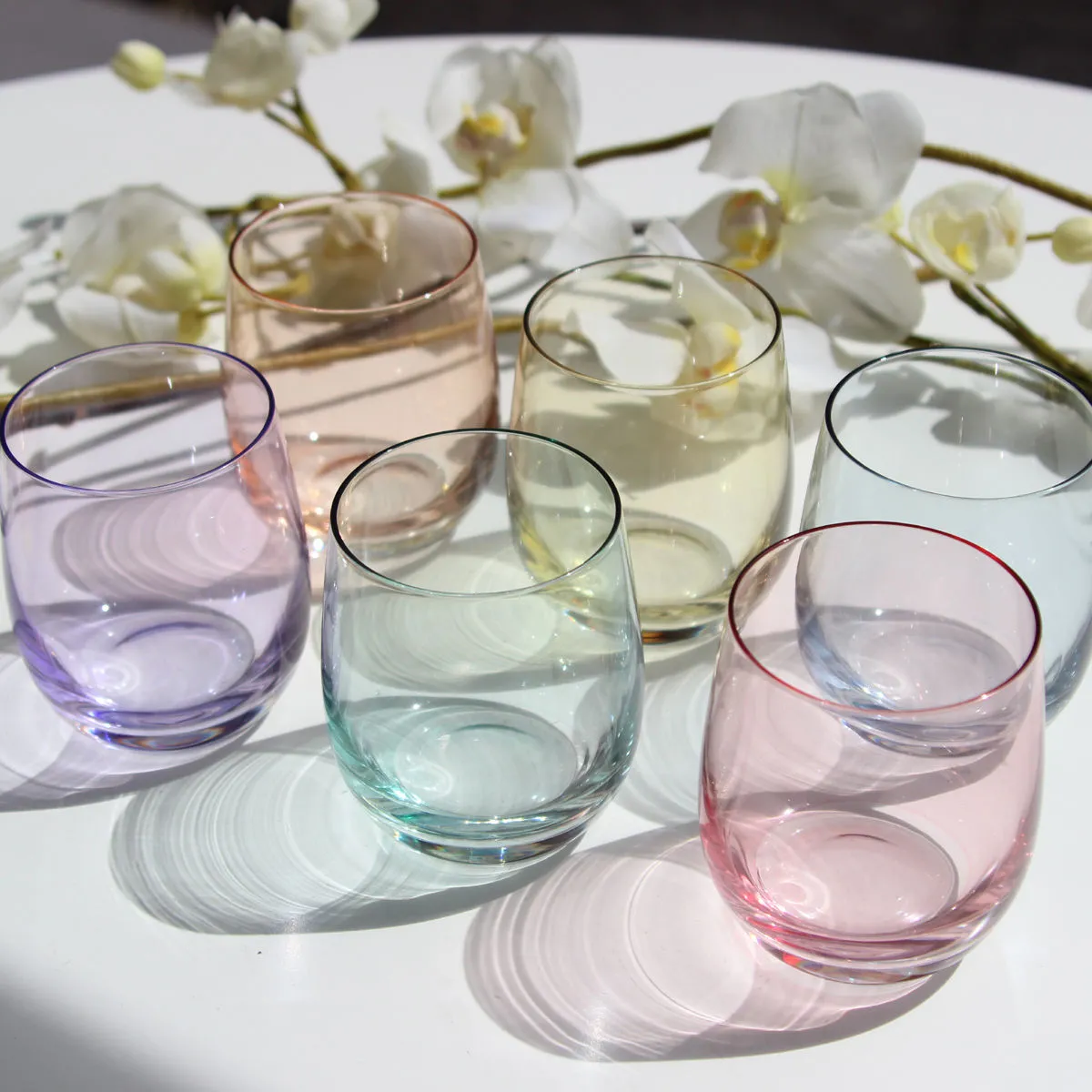 bruno evrard GLOSSY Gobelets bas couleurs assorties en verre 25cl