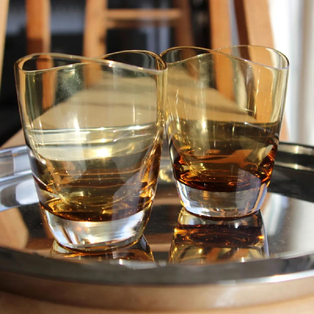 Bruno Evrard Gobelet Bas SCHUSS Ambre De 25cl En Verre Coloré