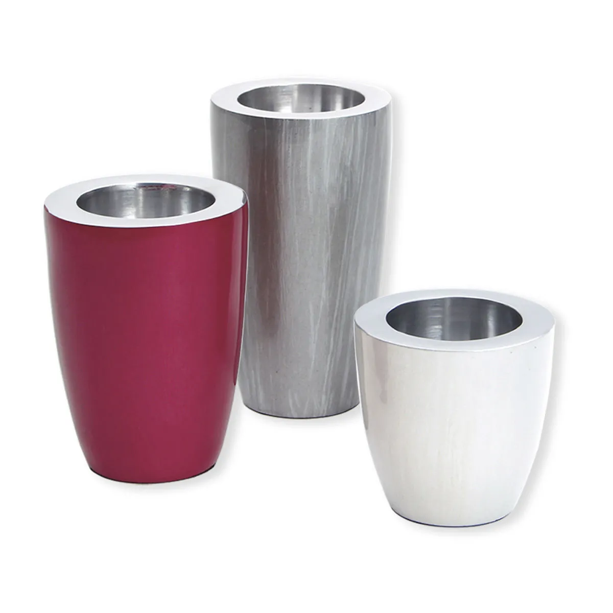 bruno evrard Lot de 3 Bougeoirs Design en Aluminium et Couleur bruno evrard Lot de 3 Bougeoirs Design en Aluminium et Couleur
