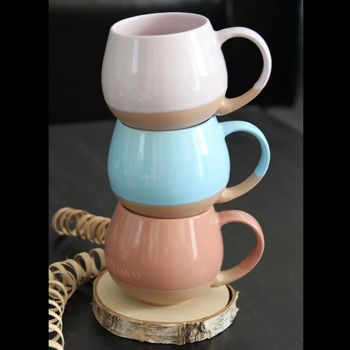 Bruno Evrard Mug Bicolore Rose En Grès ECLIPSE 45cl - Tendance