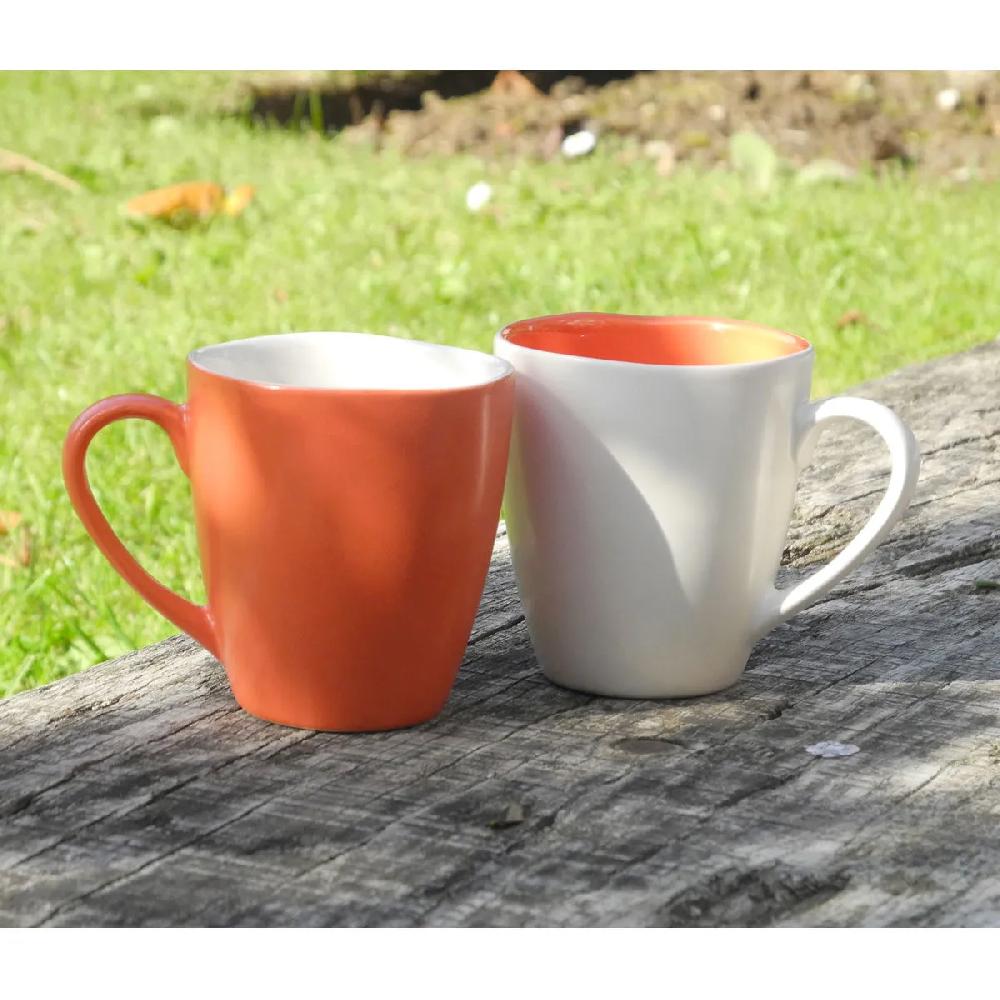 Bruno Evrard Mug Design Orange En Faïence Colorée - Vaisselle Tendance Et Chic