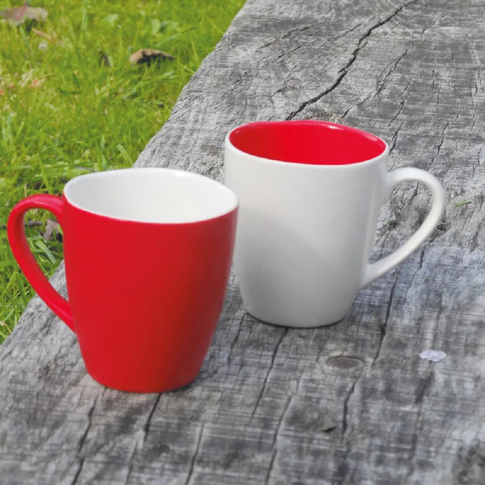 Bruno Evrard Mug Rouge Et Blanc En Faïence Design Et Chic - 18cl