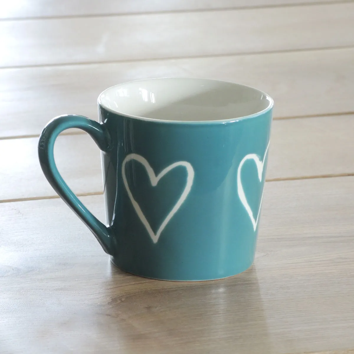 Bruno Evrard Mug Turquoise Motifs Coeurs - 35cl - Mugs Tendance